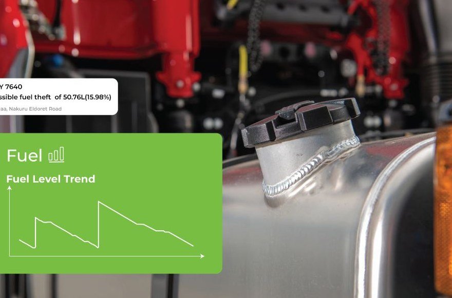 Fuel tank with a possible fuel theft alert and fuel level trend