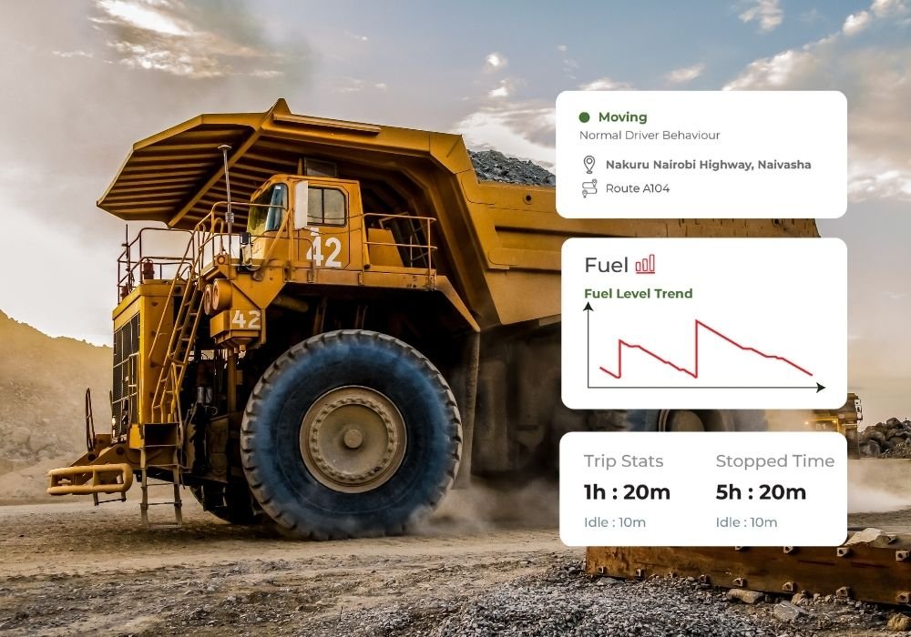 Haul truck with trip statistics and a fuel level trend
